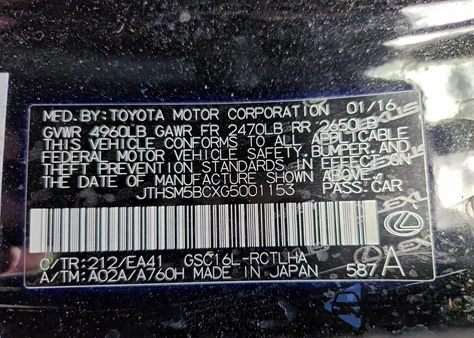 2016 Lexus Rc 300 z USA, uszkodzony, nr VIN JTHSM5BCXG5001153